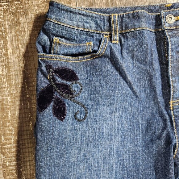 Talbots Petites Stretch Cropped Blue Jean Size 14 - Picture 3 of 10